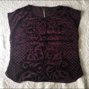 Mulberry Velvet Burnout Top - Lane Bryant Sz 14/16